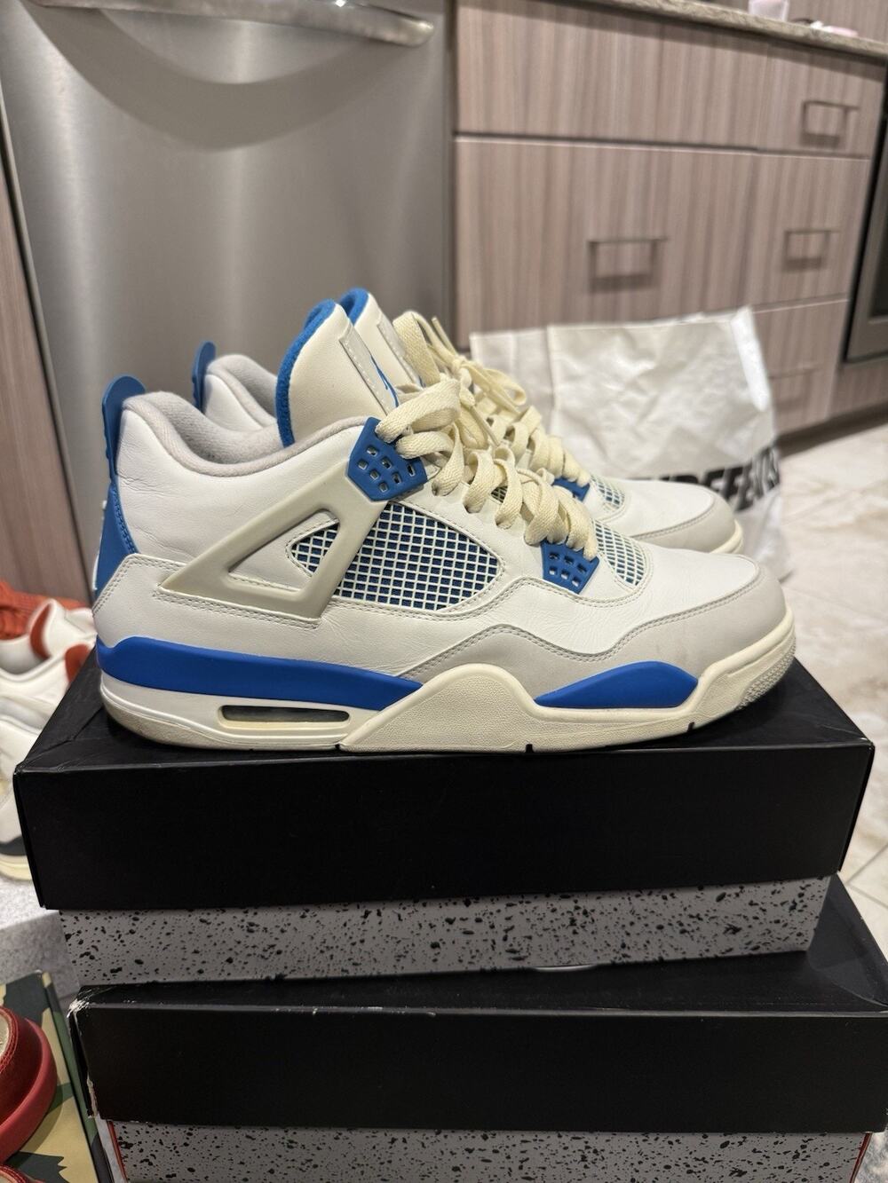 Nike Air Jordan 4 Retro Military Blue 2012 Size 12 308497-105 Used